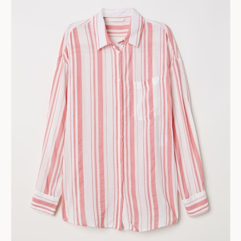 NEW - H&M - Striped Button-down Shirt